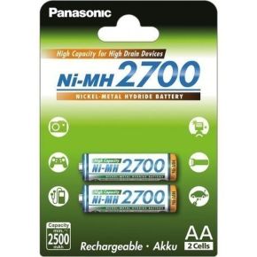 Įkraunami elementai Panasonic NiMh HR6 2700 mAh AA
