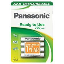 Įkraunami elementai Panasonic Ready to Use HR03 750 mAh AAA 4vnt